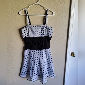 White & Black Goth/Punk Poka Dot dress (M)